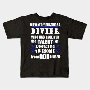 Diving Sea Coral Ocean Funny Slogan Kids T-Shirt